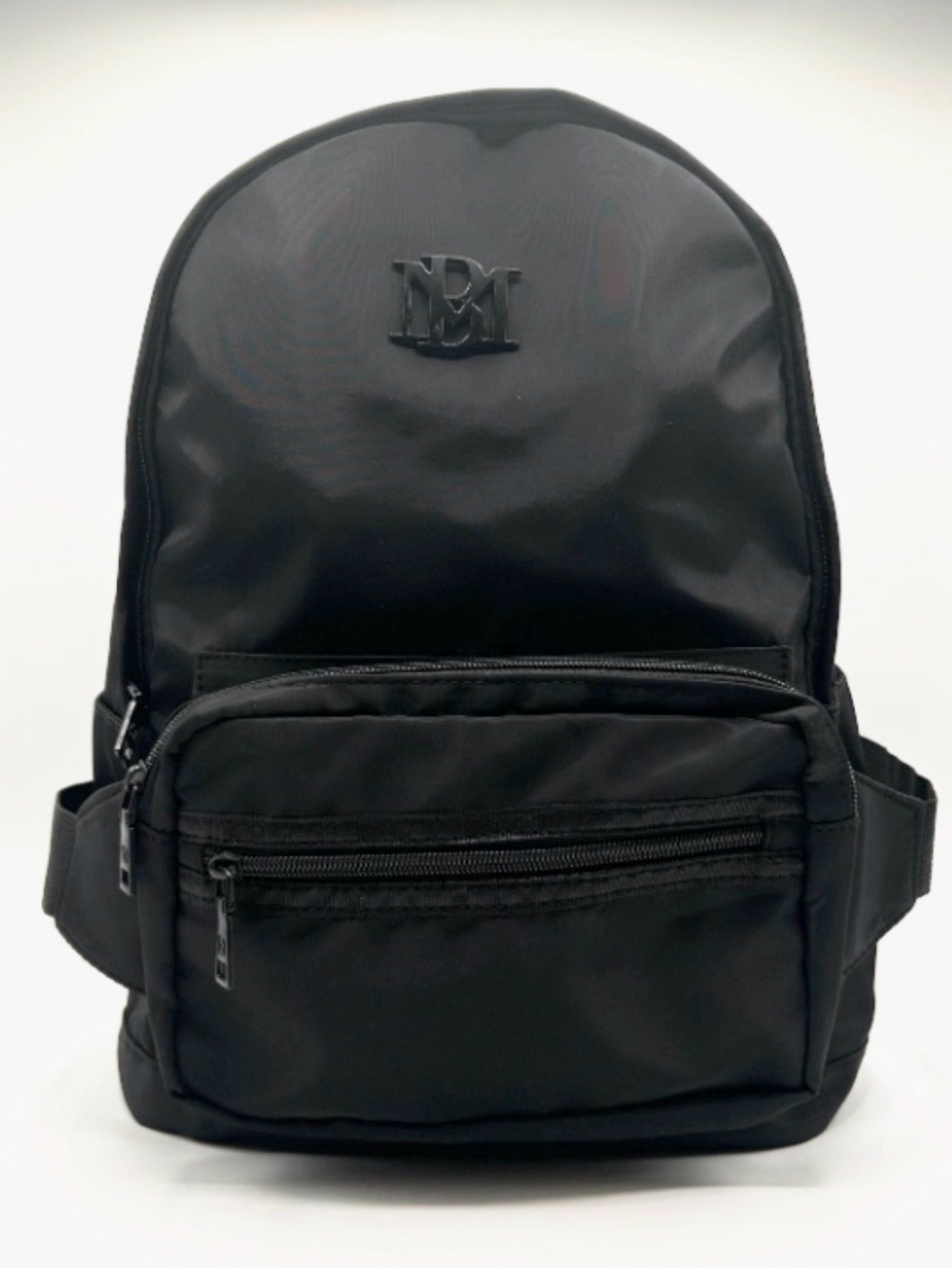 NWT Badgley Mischka Black Nylon Backpack with Front Zip Pocket
